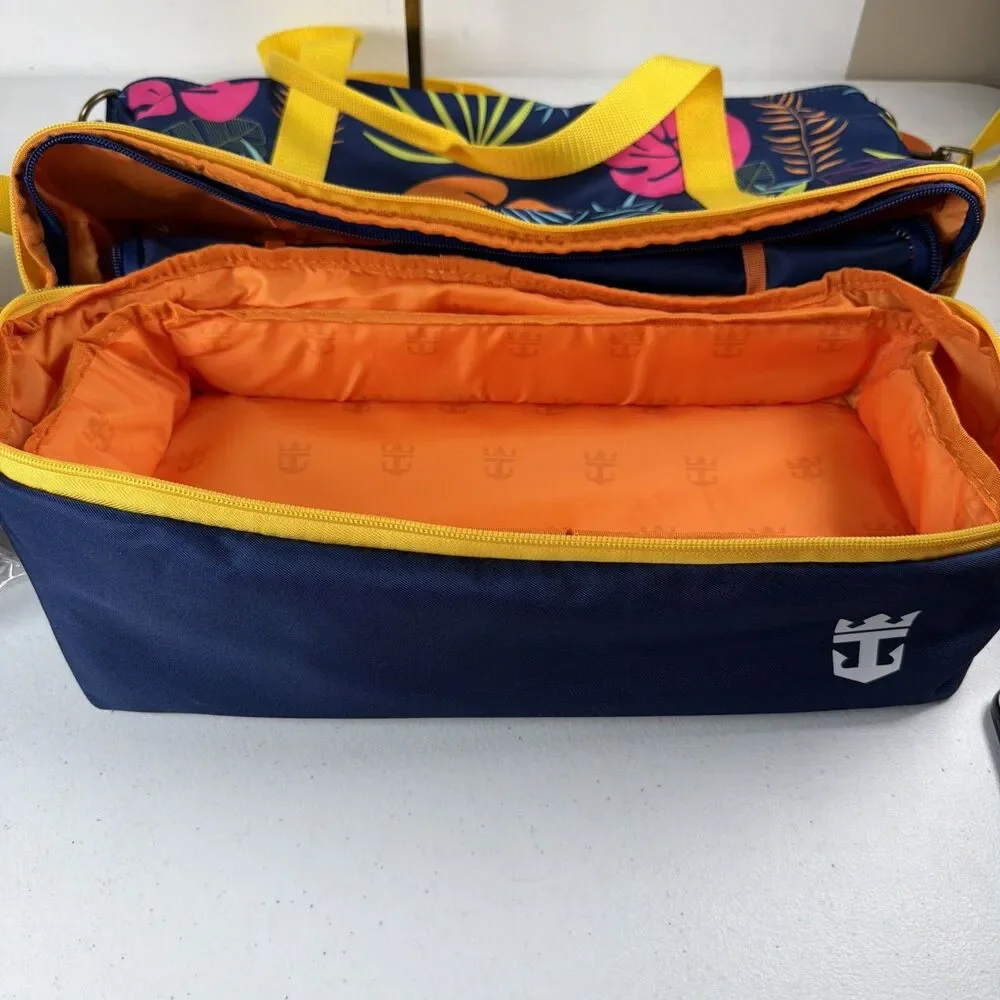 Royal Caribbean Blue Tropical Tote and Towel Set- Pre Owned Tote But New Towel